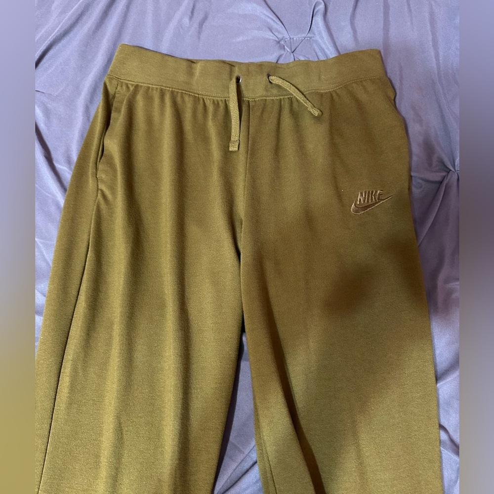 army green nike joggers. size small.